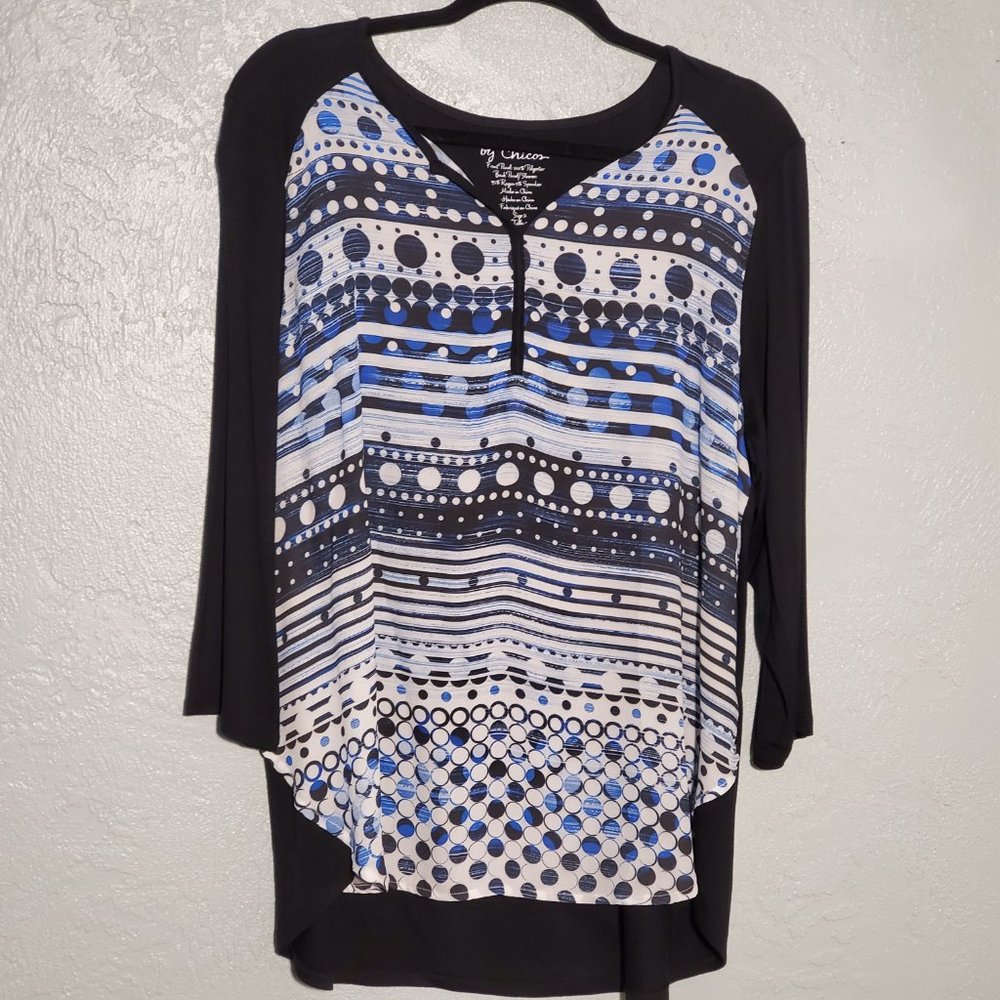 NWOT CHICO'S SIZE 2 3/4 SLEEVE BLOUSE